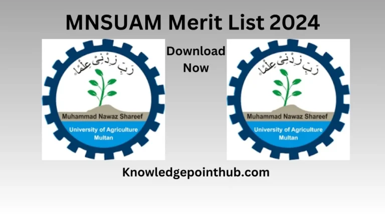 MNSUAM Entry Test Result 2024 Merit List Announced