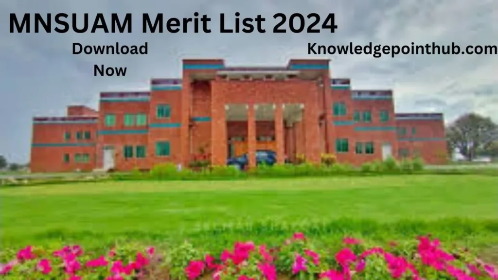 MNSUAM Entry Test Result 2024 Merit List Announced