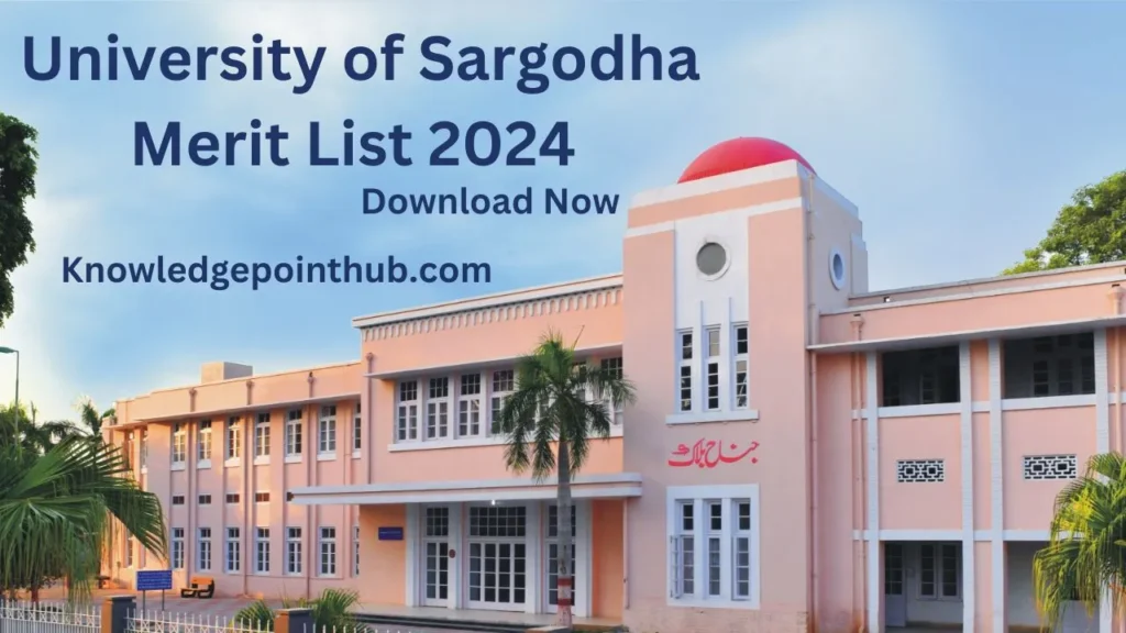 University of Sargodha Merit List 2024 BS and MS (Self Support)