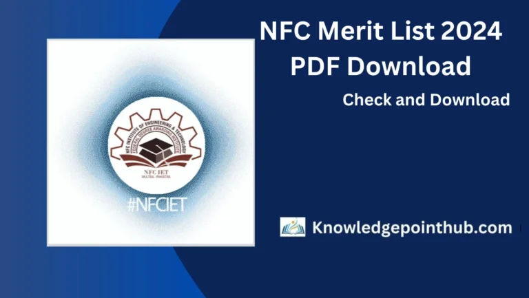 NFC Merit List 2024 1st, 2nd, 3rd Download PDF