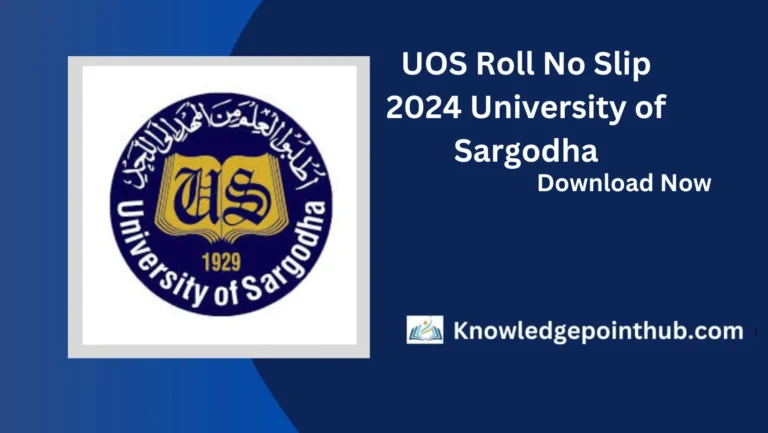 UOS Roll No Slip 2024 annual.su.edu.pk Examination