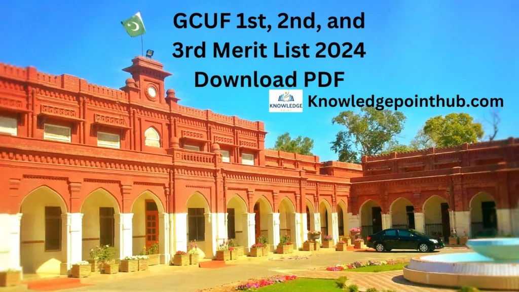 GCUF Merit List 2024 1st, 2nd, 3rd PDF Download