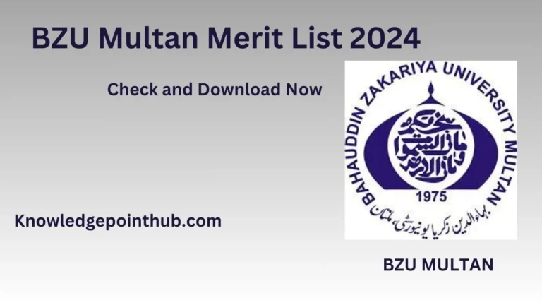 BZU Multan Merit List 2024