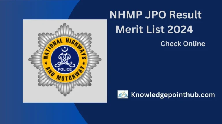 NHMP JPO Result 2024 Merit List Check Online