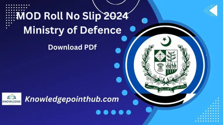 MOD Roll No Slip 2024 Ministry of Defence